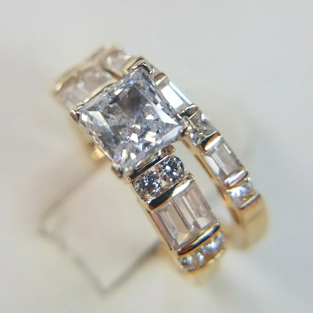 14k Solid Yellow Gold Engagement Ring only